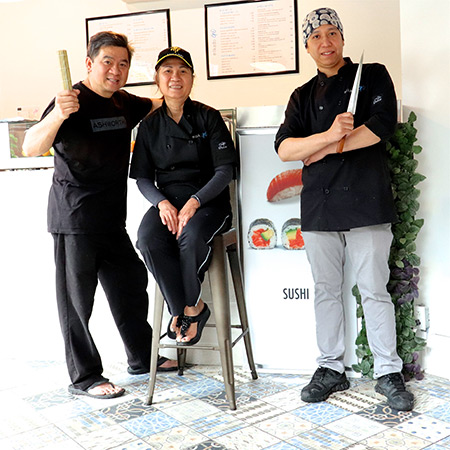 Jimmy, Hanako et Jean du restaurant Mikado Go. PHOTO STATION MONT-ROYAL